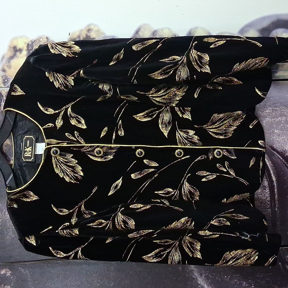 R&K Evening Black and Gold Jacket Size 14 Missy